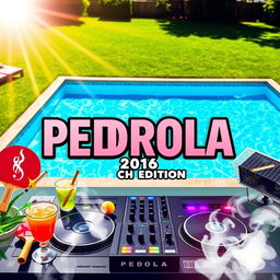 A vibrant party poster for 'PEDROLA 2016 -- CH EDITION'