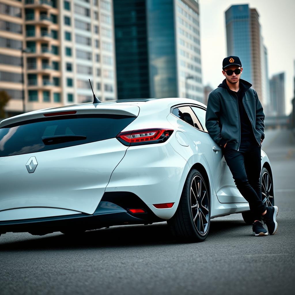 A stylish Renault Clio 4 in a sleek white color, equipped with 16-inch black rims