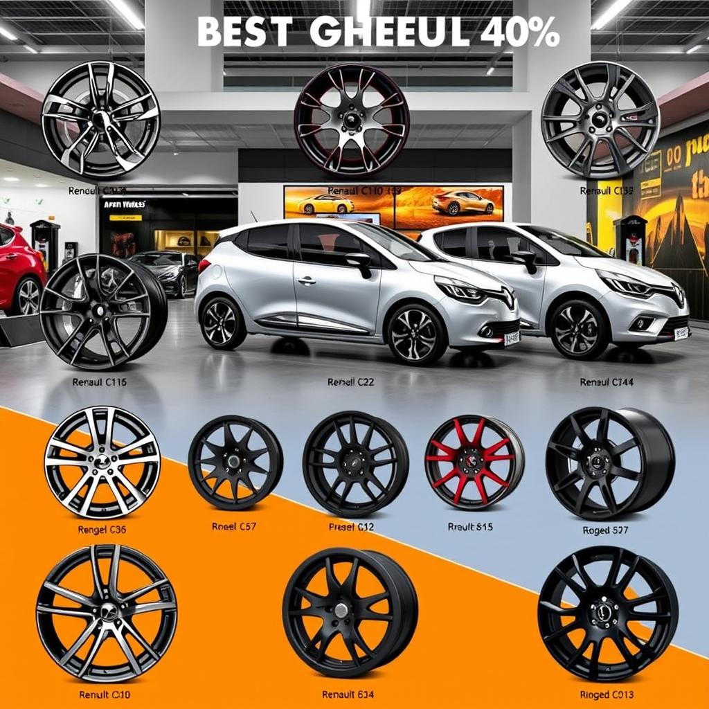 An array of the best wheel options for a 2016 Renault Clio 4 displayed in an engaging and informative layout