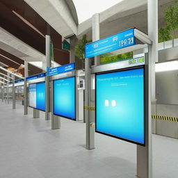 An innovative and modern bus station equipped with smart electronic features