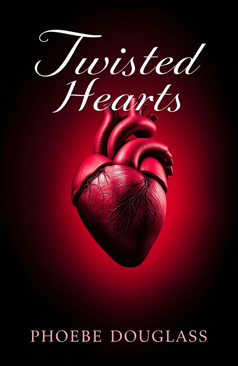 A dramatic book cover featuring a highly detailed, realistic human heart prominently in the center