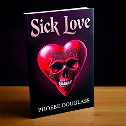 A visually striking book cover featuring a heart that gradually transforms into a skull at the center, symbolizing the fusion of love and darker themes