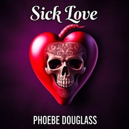 A visually striking book cover featuring a heart that gradually transforms into a skull at the center, symbolizing the fusion of love and darker themes