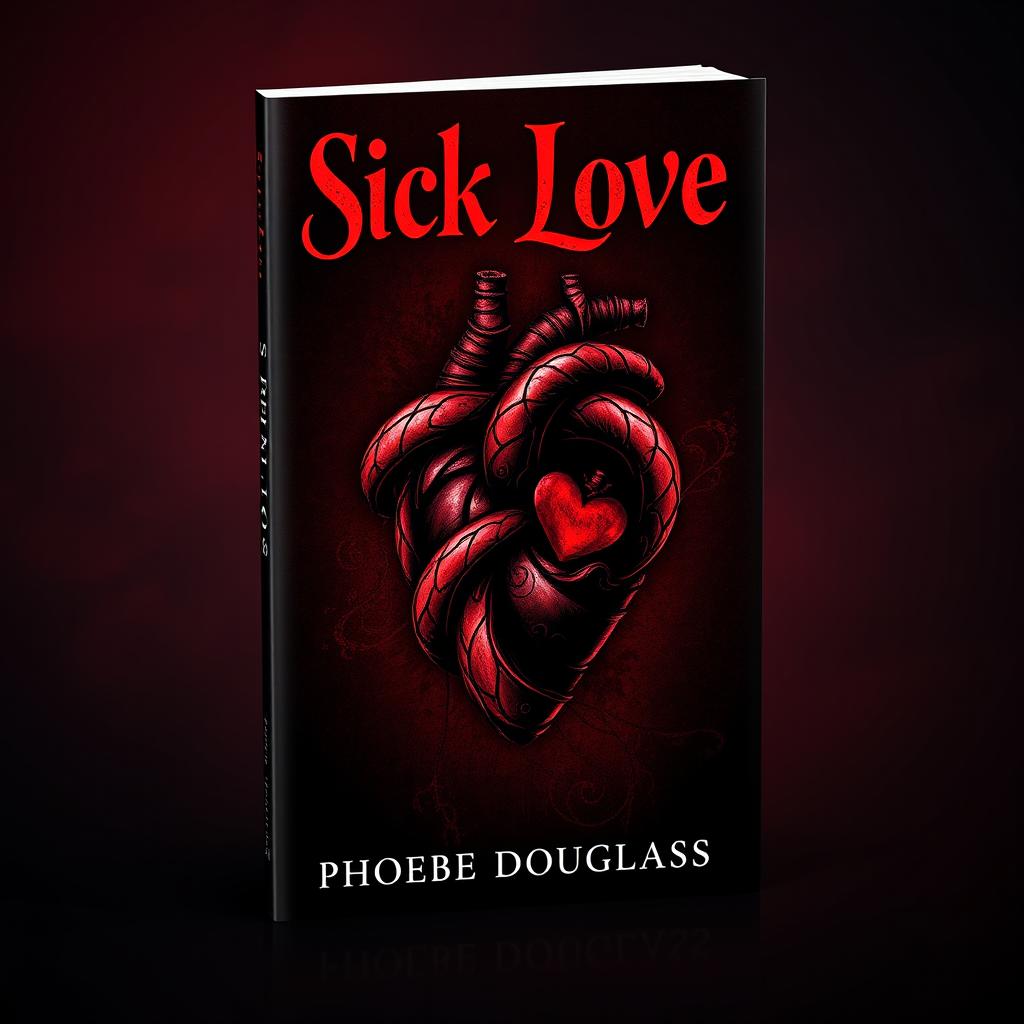 An eye-catching book cover featuring a twisted heart design prominently in the center, symbolizing a complex and dark interpretation of love