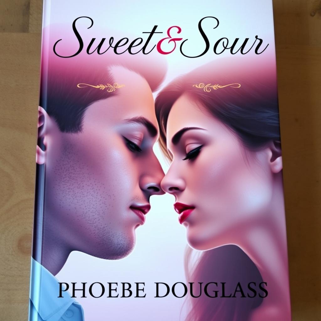 A captivating book cover featuring a man and a woman positioned head to head in the center, both with their eyes gently closed, suggestive of an intimate moment or deep connection