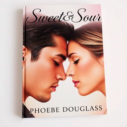 A captivating book cover featuring a man and a woman positioned head to head in the center, both with their eyes gently closed, suggestive of an intimate moment or deep connection