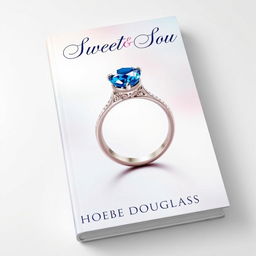 An elegant book cover featuring a stunning engagement ring prominently displayed at the center, showcasing a beautiful sapphire stone that catches the light, emphasizing its vibrant blue color