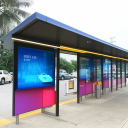 An innovative and modern bus station equipped with smart electronic features