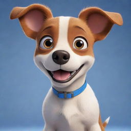 A friendly cartoon-like dog in the distinctive Pixar animation style, with brightly expressive eyes and a playful demeanor.