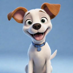 A friendly cartoon-like dog in the distinctive Pixar animation style, with brightly expressive eyes and a playful demeanor.