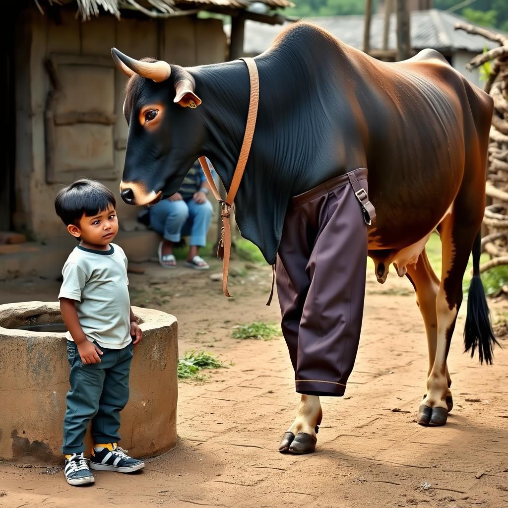 A 9-year-old boy with black hair, measuring 1