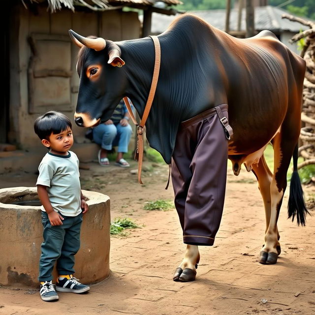 A 9-year-old boy with black hair, measuring 1