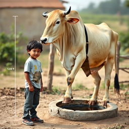 A 9-year-old boy with black hair, measuring 1