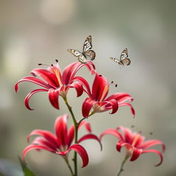 A vibrant profile picture featuring elegant spider lilies in full bloom, their striking red petals creating a beautiful contrast against a soft, blurred background