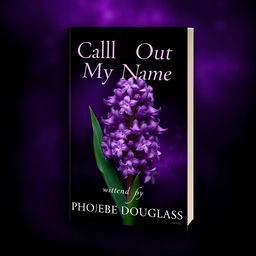 A stunning book cover design featuring a vivid purple hyacinth flower elegantly situated in the center