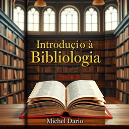 A captivating e-book cover design for 'Introdução à Bibliologia' by Michel Dario