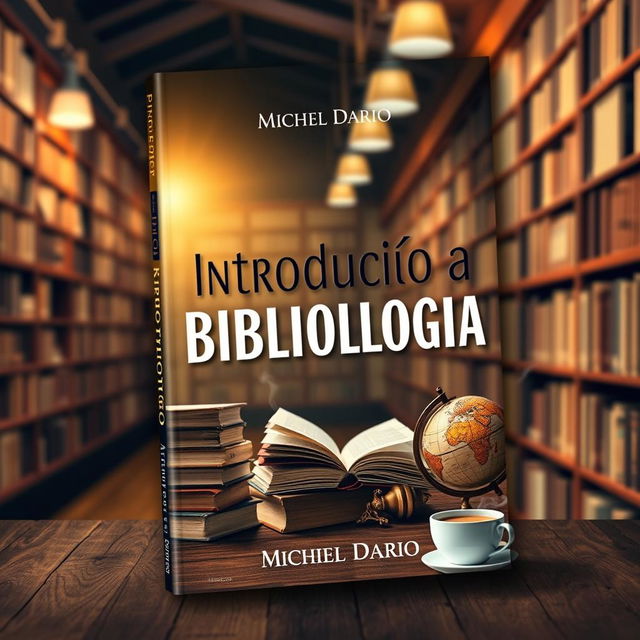 E-book cover design for a book titled 'Introdução à Bibliologia' with the author's name 'Michel Dario' prominently displayed