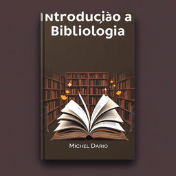 Um e-book digital abrangente sobre "Introdução à Bibliologia" com o título "Michel Dario", apresentando conceitos fundamentais de bibliologia, categorização de livros, bibliotecas e a importância da bibliografia