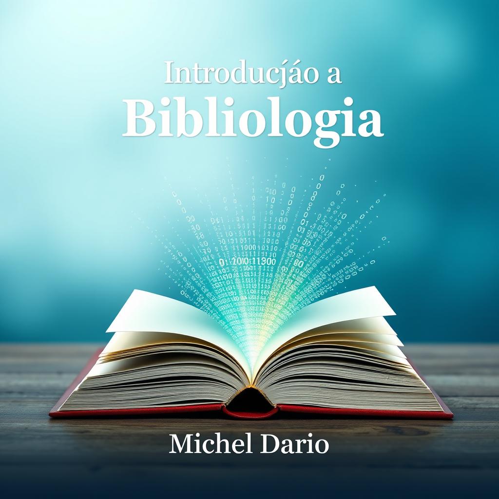 E-book cover design for 'Introdução à Bibliologia' by Michel Dario, featuring a modern and professional aesthetic