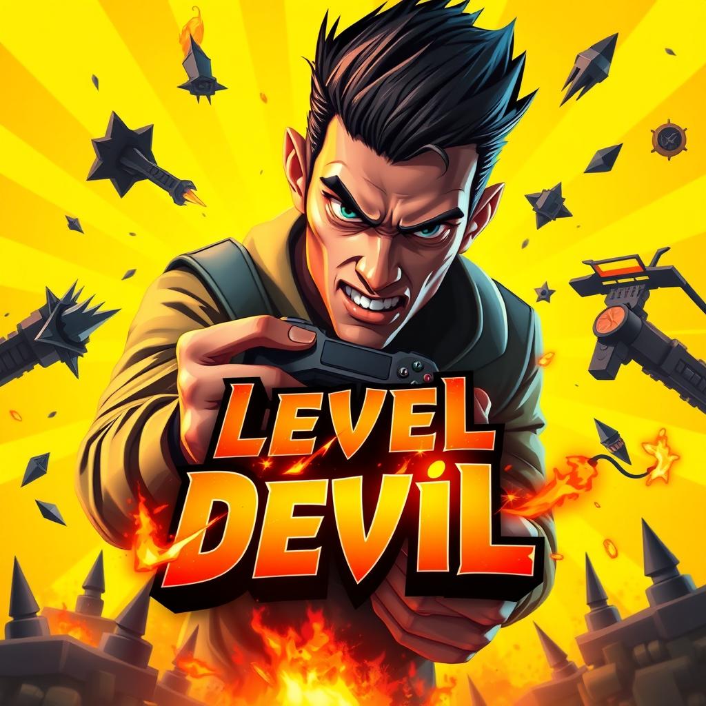 A striking YouTube thumbnail for a game called 'Level Devil', emphasizing its challenging gameplay