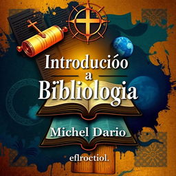 An artistic and engaging cover for an e-book titled 'Introdução a Bibliologia' by Michel Dario