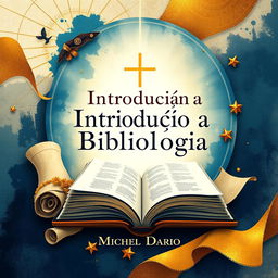 An artistic and engaging cover for an e-book titled 'Introdução a Bibliologia' by Michel Dario