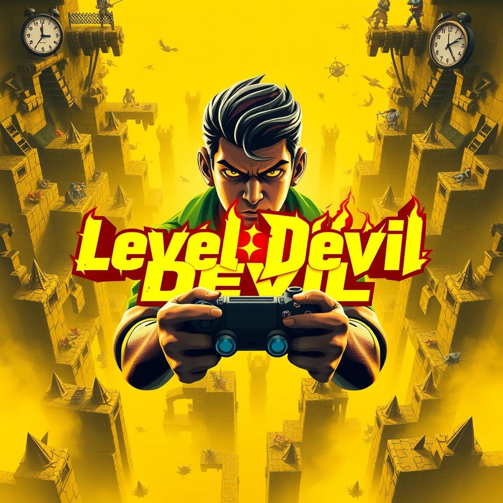 A visually striking YouTube thumbnail for a challenging game titled 'Level Devil'