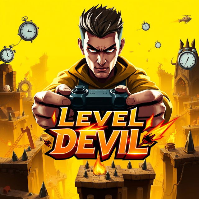 A visually striking YouTube thumbnail for a challenging game titled 'Level Devil'