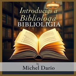 An elegant e-book cover design for 'Introdução a Bibliologia' by Michel Dario