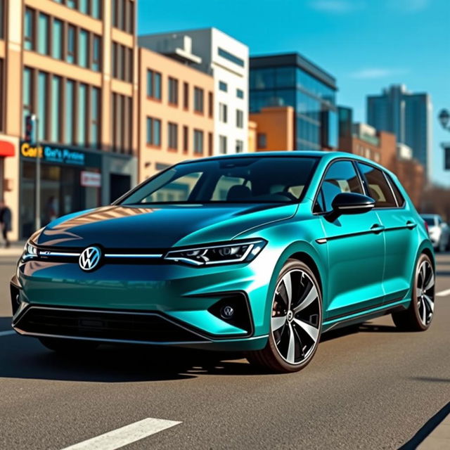 A futuristic Volkswagen Golf 4 redesign as if it were released in 2024