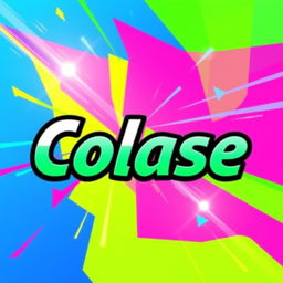 A vibrant and colorful cover design for Colase, featuring dynamic abstract shapes and patterns that suggest energy and movement