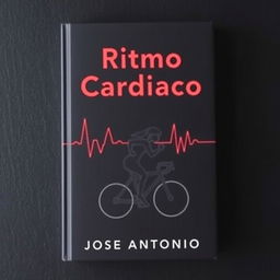 A simple and dark book cover for the psychological thriller titled "Ritmo Cardíaco"