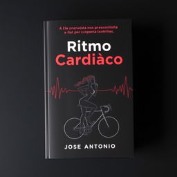 A simple and dark book cover for the psychological thriller titled "Ritmo Cardíaco"