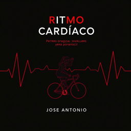 A simple and dark book cover for the psychological thriller titled "Ritmo Cardíaco"