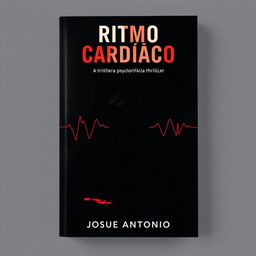 A simple and dark cover for the psychological thriller titled "Ritmo Cardíaco"