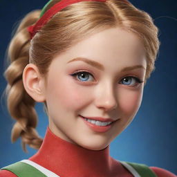 Generate a portrait of Cammy, a lively and vivacious character with sparkling eyes and a bright smile.