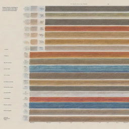 A detailed visualization of the geologic time scale, with distinct layers representing different time periods such as Precambrian, Paleozoic, Mesozoic, and Cenozoic. Each layer is color-coded with labels indicating significant geologic events.