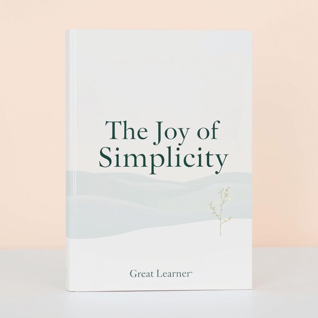 A serene cover design featuring soft pastel colors such as light pink, soft blue, and pale green, set against a minimalist background showcasing a tranquil landscape with gentle rolling hills and a clear sky