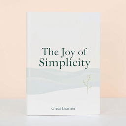 A serene cover design featuring soft pastel colors such as light pink, soft blue, and pale green, set against a minimalist background showcasing a tranquil landscape with gentle rolling hills and a clear sky