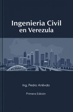 A modern and elegant book cover design for 'Ingeniería Civil en Venezuela' by Ing