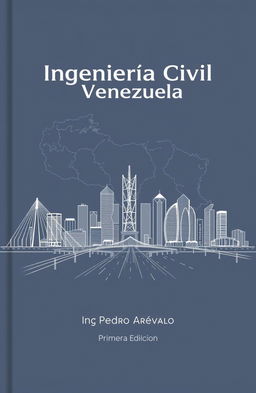 A modern and elegant book cover design for 'Ingeniería Civil en Venezuela' by Ing