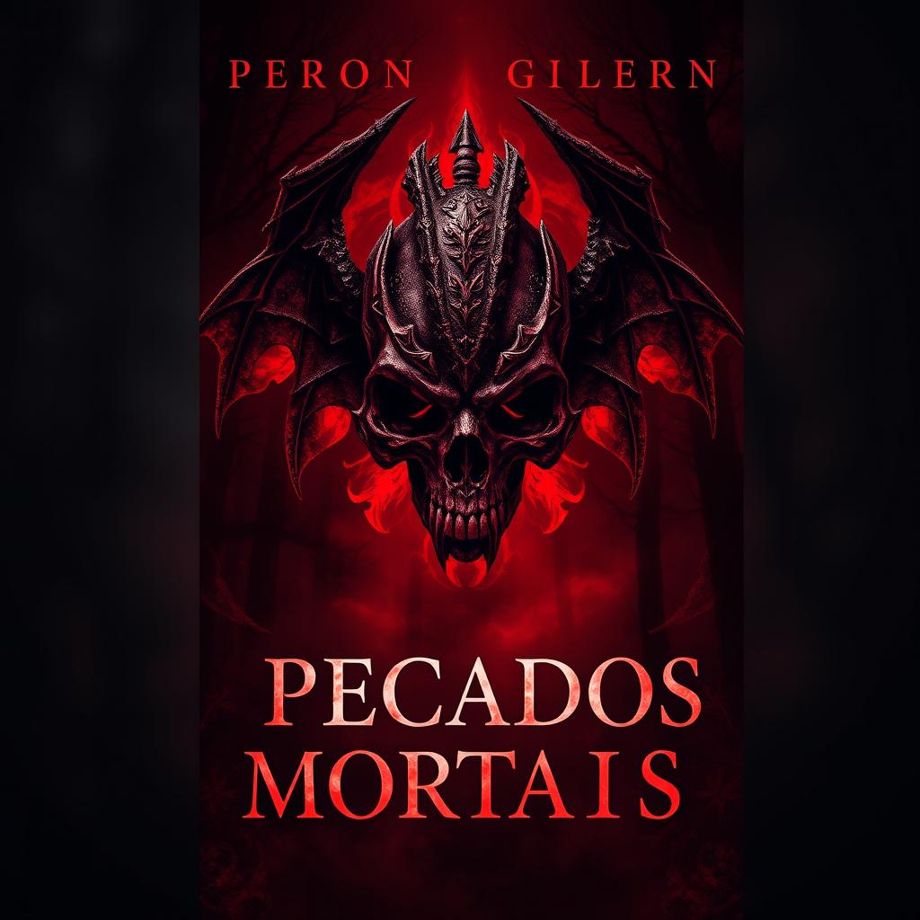 A striking book cover for a fanfiction titled "Pecados Mortais"