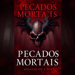 A striking book cover for a fanfiction titled "Pecados Mortais"