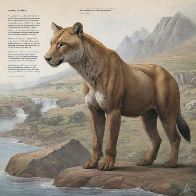 Revise the previous image with emphasis on the text. Enlarge the animal labels and geological era names for increased readability and impact, ensuring they stand out against the illustrations and background.