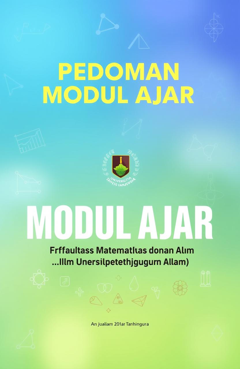 A book cover design for the "Pedoman Modul Ajar Fakultas Matematika dan Ilmu Pengetahuan Alam Universitas Tanjungpura"