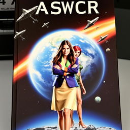 A book cover featuring planet Earth in the background and several spaceships flying overhead