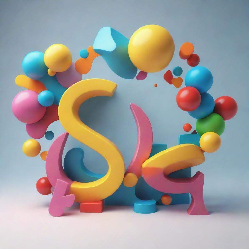 A realistic 3D artwork themed around hope, filled with dynamic shapes and bright colors, exemplifying symbols of optimism and future