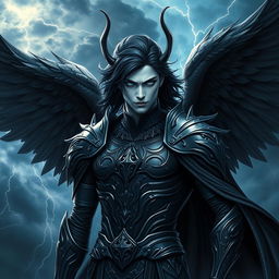 A stunning representation of Azazel, depicted as a powerful and majestic figure resembling a fallen angel