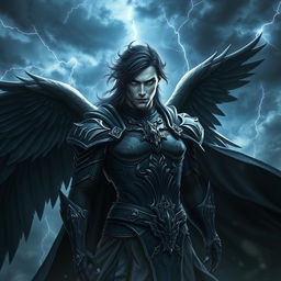 A stunning representation of Azazel, depicted as a powerful and majestic figure resembling a fallen angel