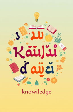 An artistic representation of the Kazakh alphabet featuring the letters that represent the concept of 'knowledge'